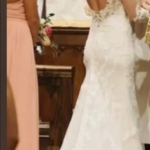 Martina Liana long sleeve Ivory wedding gown style 675